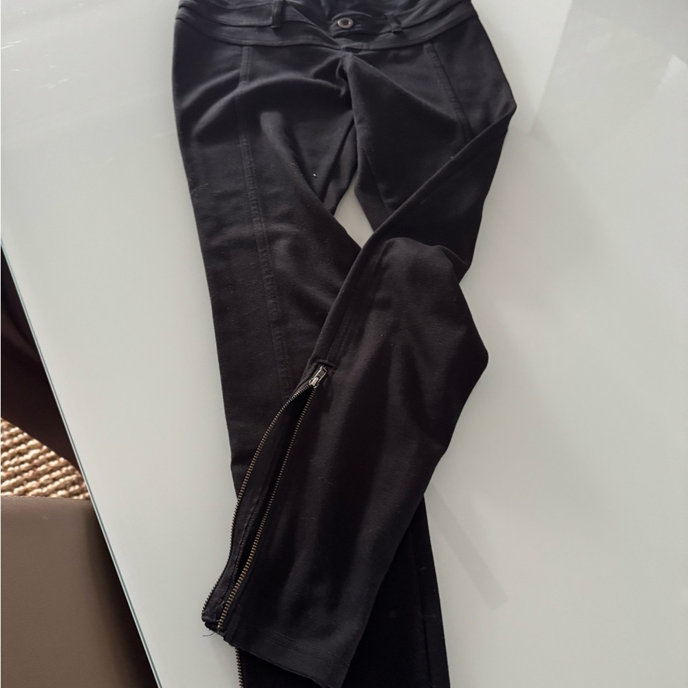 Maternity Black Pants with Zipper Detail